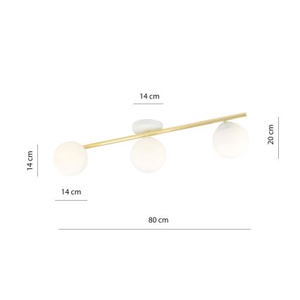 Iluminação de teto SPLENDI 3xE14/10W/230V branco/dourado
