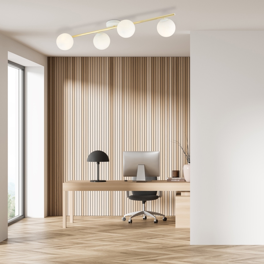 Iluminação de teto SPLENDI 4xE14/10W/230V branco/dourado