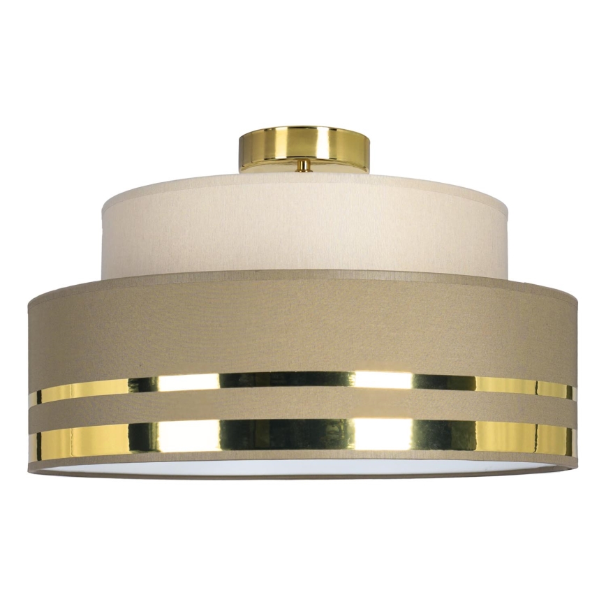 Iluminação de teto TAMI 1xE27/60W/230V bege/castanho/dourado
