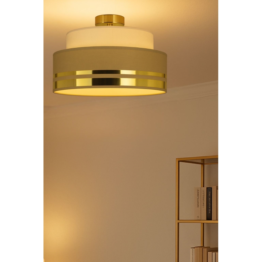 Iluminação de teto TAMI 1xE27/60W/230V bege/castanho/dourado