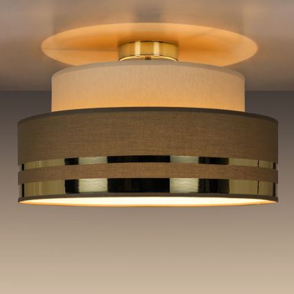Iluminação de teto TAMI 1xE27/60W/230V bege/castanho/dourado