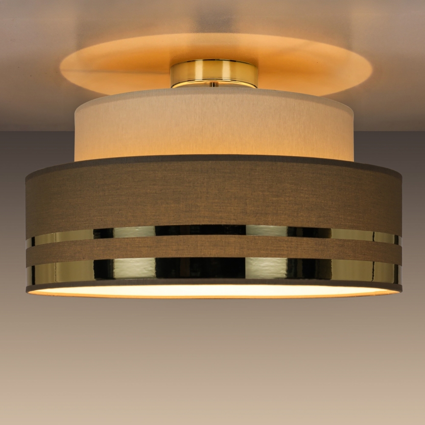 Iluminação de teto TAMI 1xE27/60W/230V bege/castanho/dourado