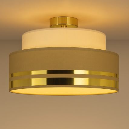 Iluminação de teto TAMI 1xE27/60W/230V bege/castanho/dourado