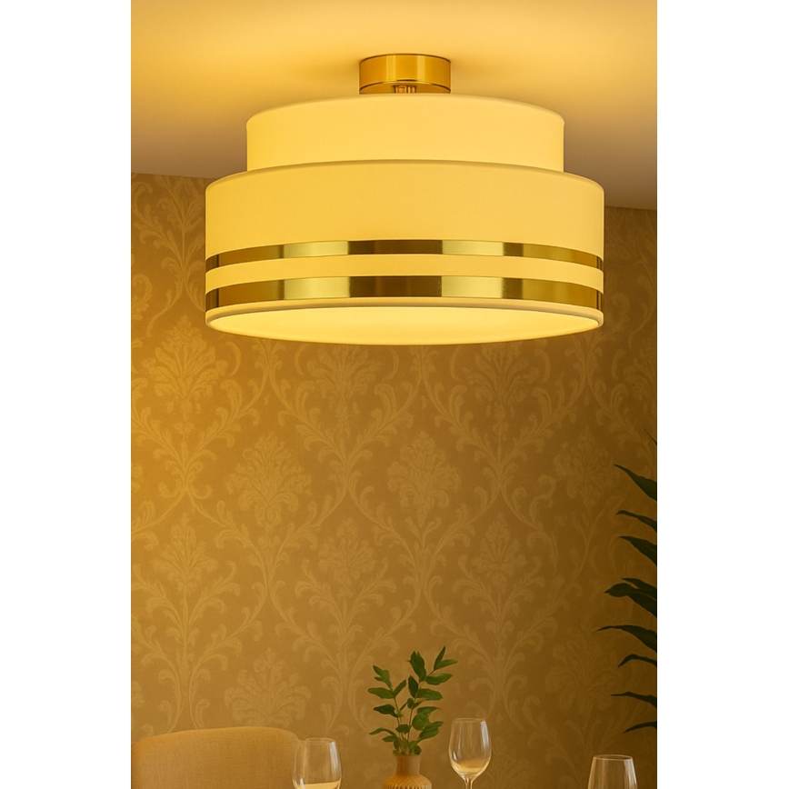 Iluminação de teto TAMI 1xE27/60W/230V bege/dourado