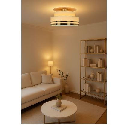 Iluminação de teto TAMI 1xE27/60W/230V bege/dourado