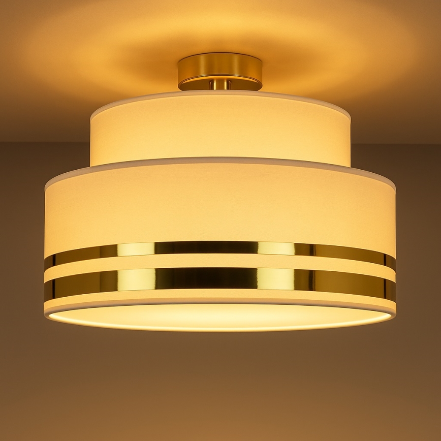 Iluminação de teto TAMI 1xE27/60W/230V bege/dourado