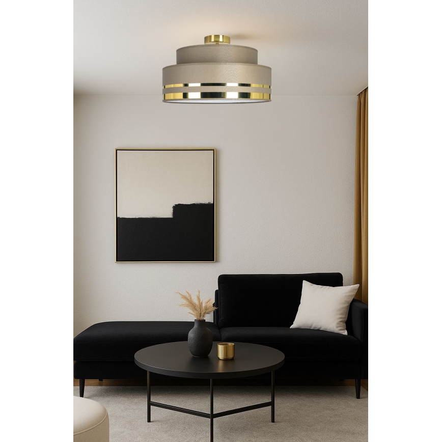 Iluminação de teto TAMI 1xE27/60W/230V castanho/dourado