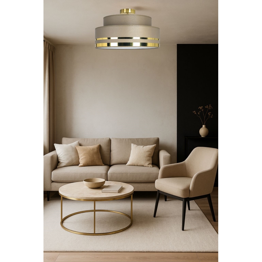 Iluminação de teto TAMI 1xE27/60W/230V castanho/dourado
