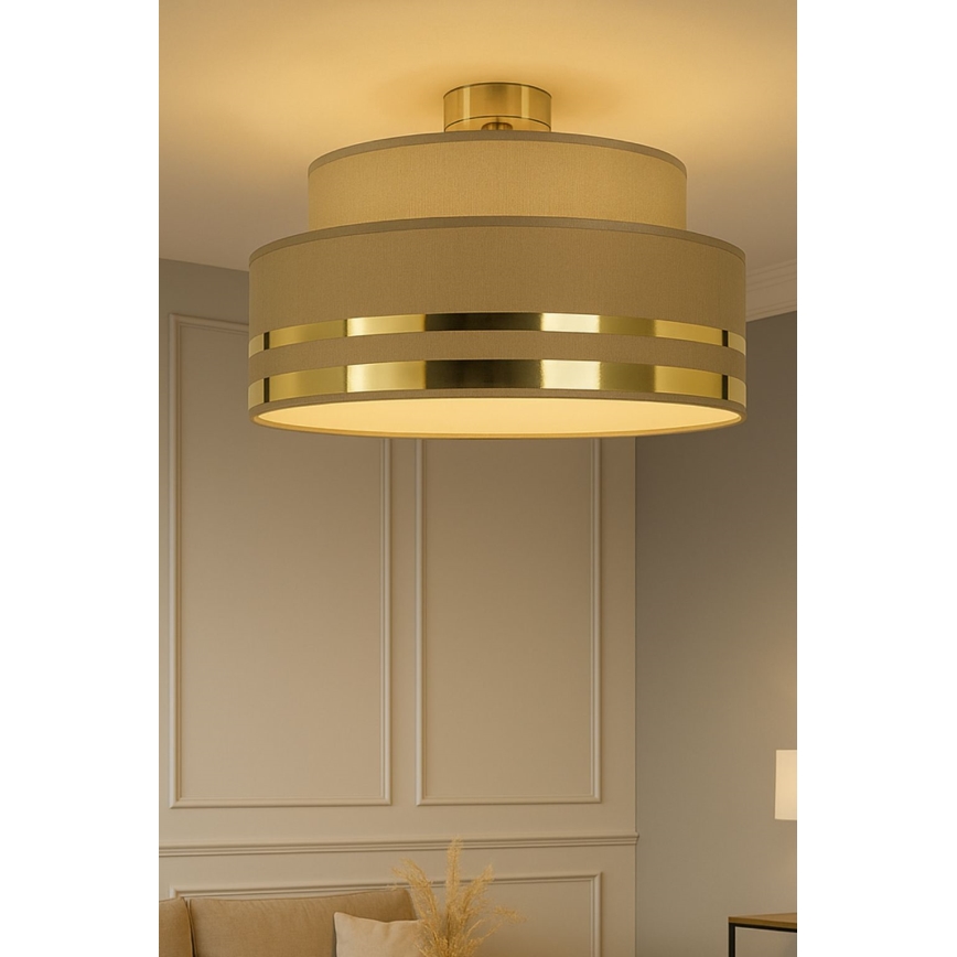 Iluminação de teto TAMI 1xE27/60W/230V castanho/dourado