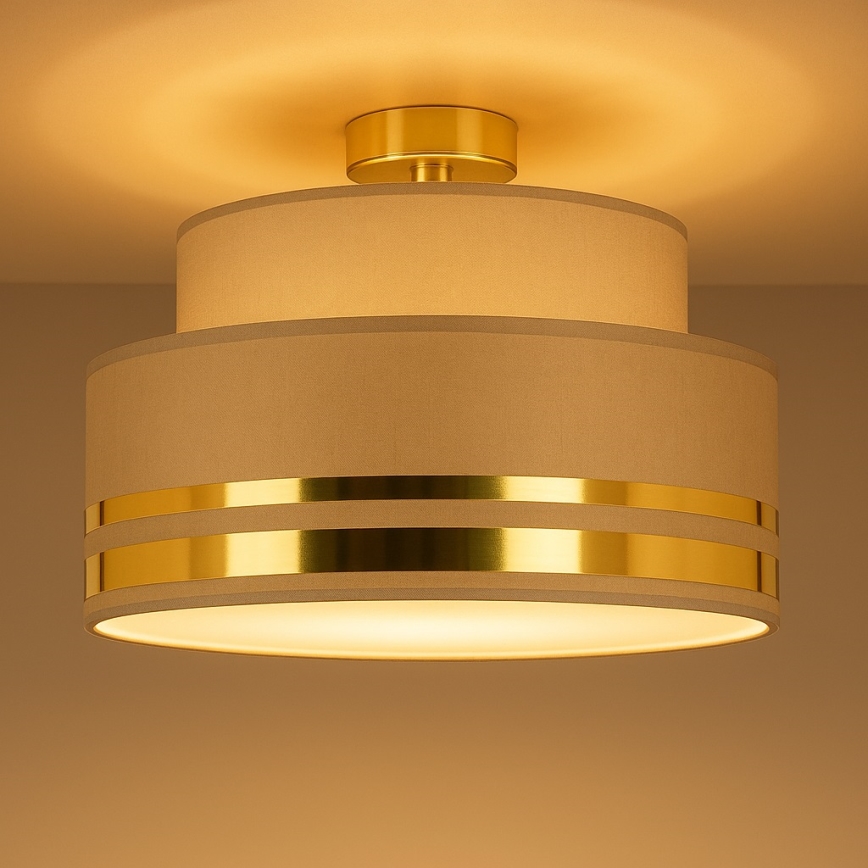 Iluminação de teto TAMI 1xE27/60W/230V castanho/dourado
