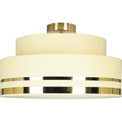 Iluminação de teto TAMI 1xE27/60W/230V diâmetro 40 cm bege/dourado