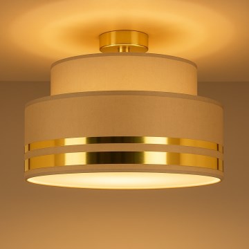 Iluminação de teto TAMI 1xE27/60W/230V diâmetro 40 cm castanho/dourado