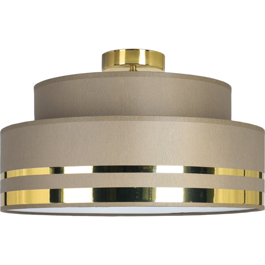 Iluminação de teto TAMI 1xE27/60W/230V diâmetro 40 cm castanho/dourado