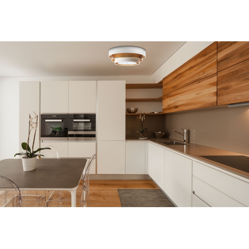 Iluminação de teto TRINITI 2xE27/60W/230V branco/dourada