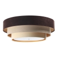 Iluminação de teto TRINITI 2xE27/60W/230V castanho/bege/dourada