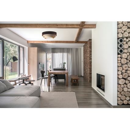 Iluminação de teto TRINITI 2xE27/60W/230V castanho/bege/dourada