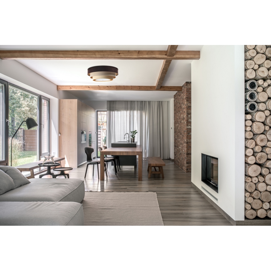 Iluminação de teto TRINITI 2xE27/60W/230V castanho/bege/dourada