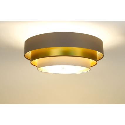 Iluminação de teto TRINITI 2xE27/60W/230V castanho/dourada/bege