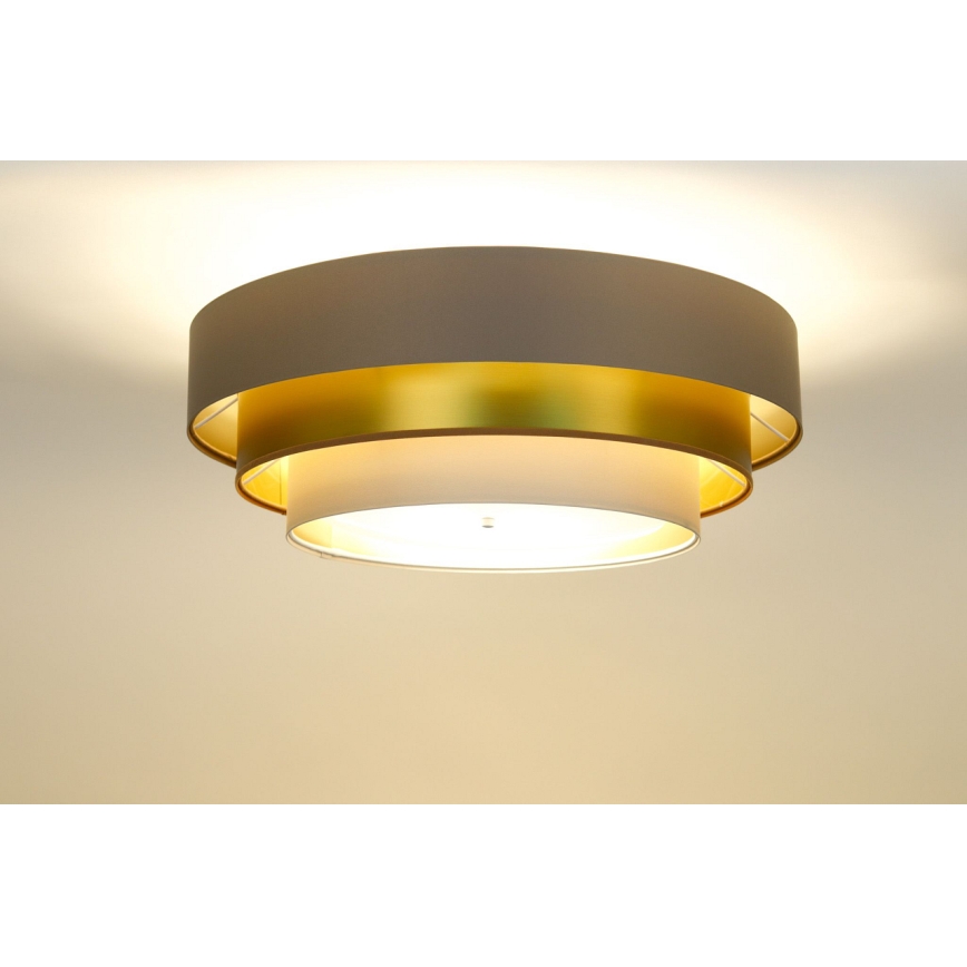 Iluminação de teto TRINITI 2xE27/60W/230V castanho/dourada/bege