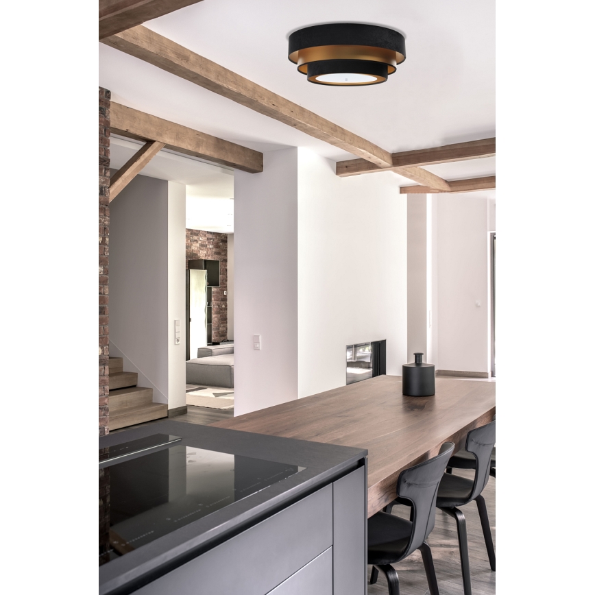 Iluminação de teto TRINITI 2xE27/60W/230V preto/dourada