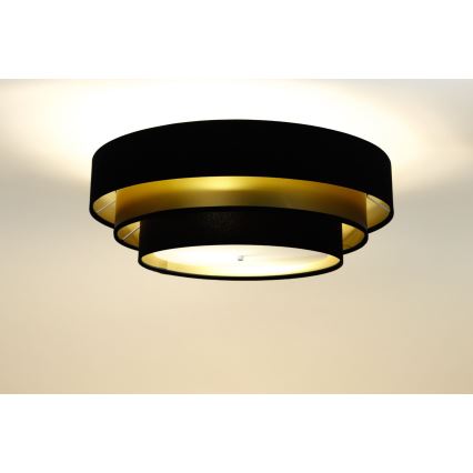 Iluminação de teto TRINITI 2xE27/60W/230V preto/dourada