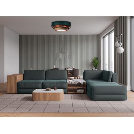 Iluminação de teto TRINITI 2xE27/60W/230V verde/cobre/castanho