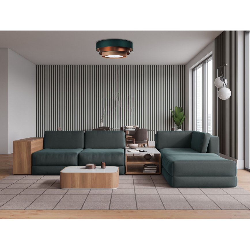Iluminação de teto TRINITI 2xE27/60W/230V verde/cobre/castanho