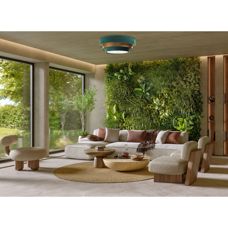 Iluminação de teto TRINITI 2xE27/60W/230V verde/dourada