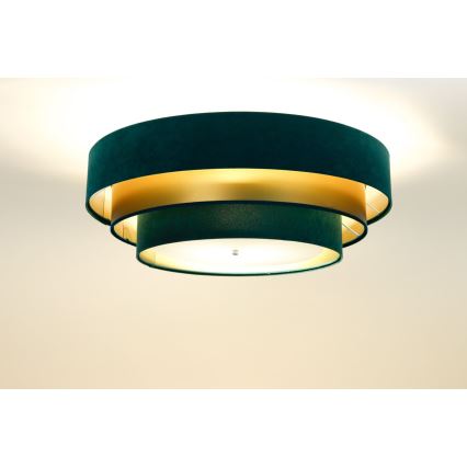 Iluminação de teto TRINITI 2xE27/60W/230V verde/dourada