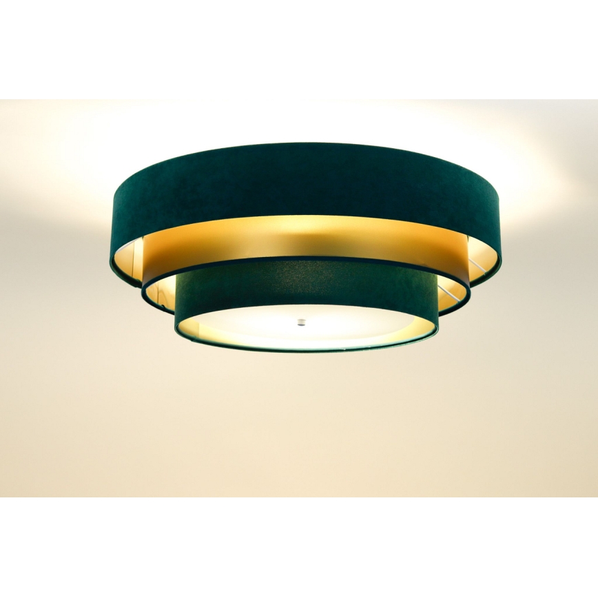 Iluminação de teto TRINITI 2xE27/60W/230V verde/dourada