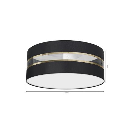 Iluminação de teto ULTIMO 3xE27/60W/230V preta