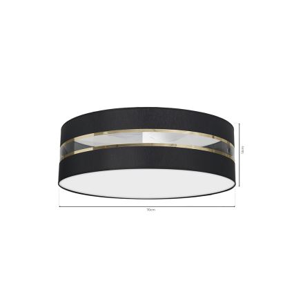 Iluminação de teto ULTIMO 3xE27/60W/230V preta