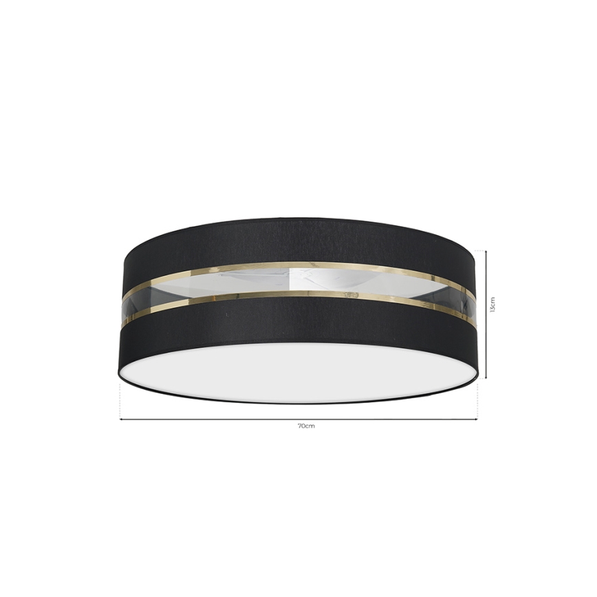 Iluminação de teto ULTIMO 3xE27/60W/230V preta