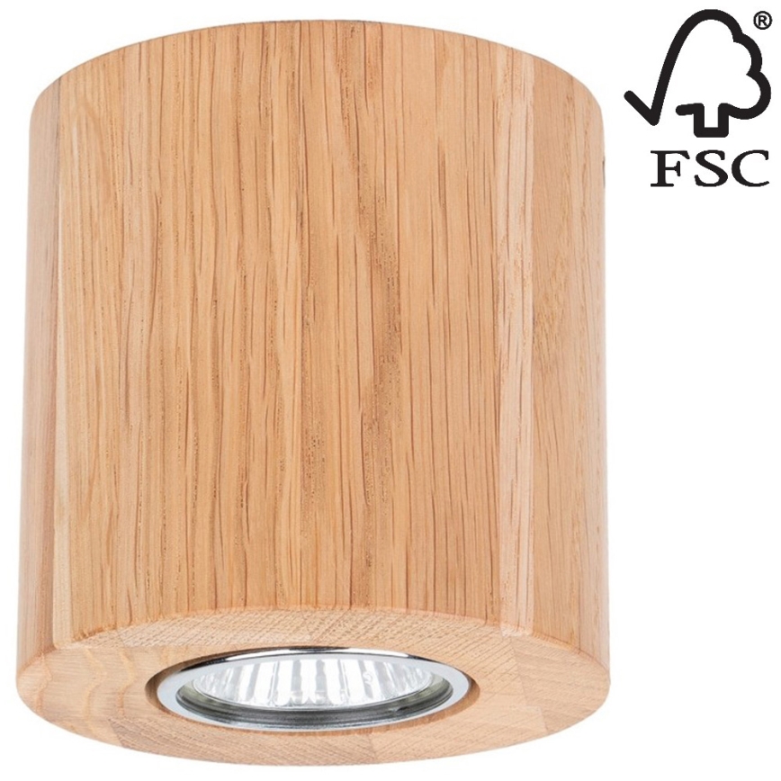 Iluminação de teto WOODDREAM 1xGU10/6W/230V carvalho - certificado por FSC