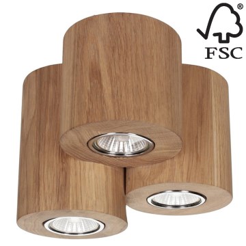Iluminação de teto WOODDREAM 3xGU10/6W/230V carvalho - certificado por FSC