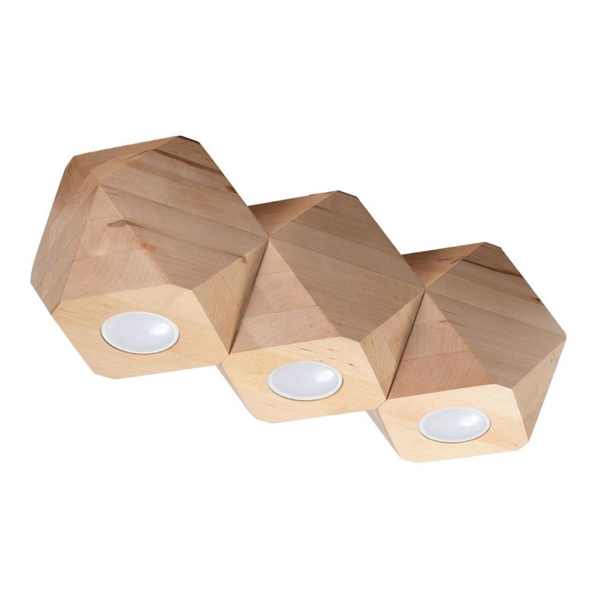 Iluminação de teto WOODY 3xGU10/40W/230V carvalho