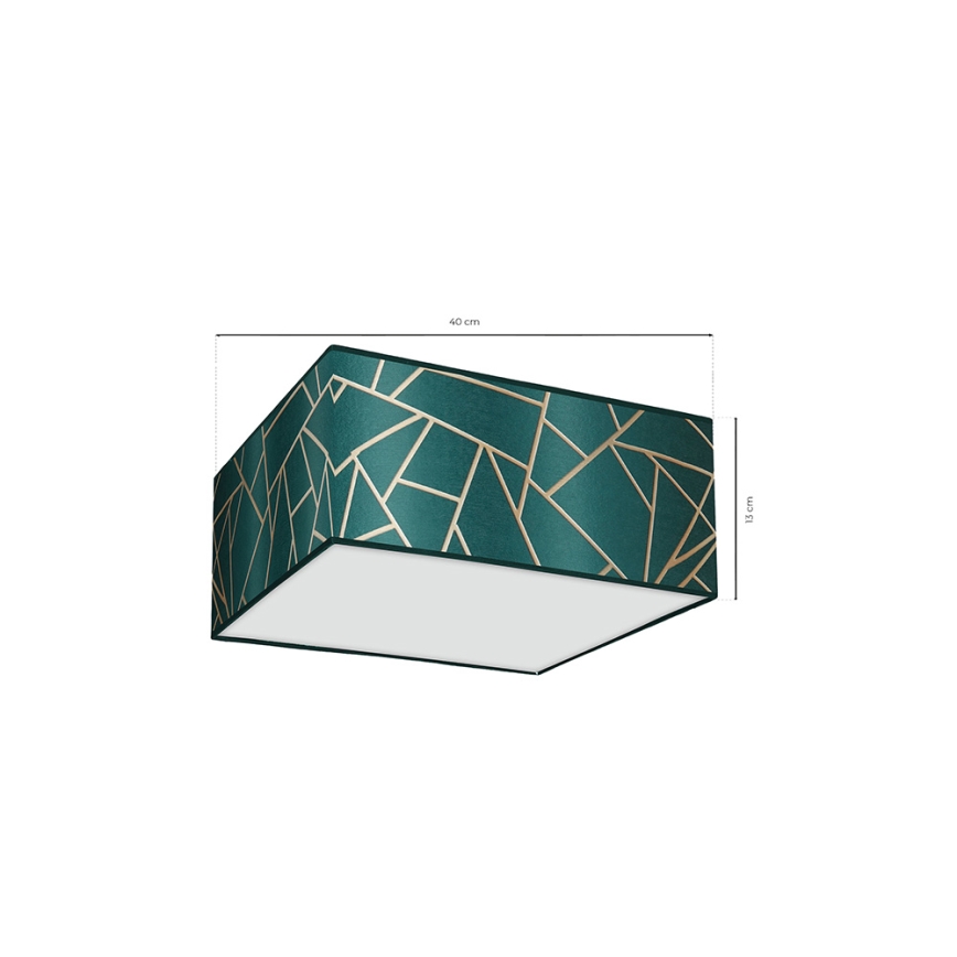 Iluminação de teto ZIGGY 2xE27/60W/230V turquesa/dourada