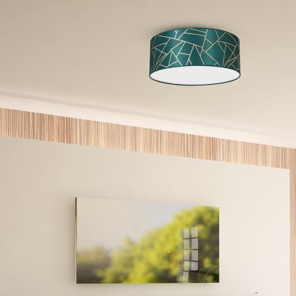 Iluminação de teto ZIGGY 2xE27/60W/230V verde/dourada