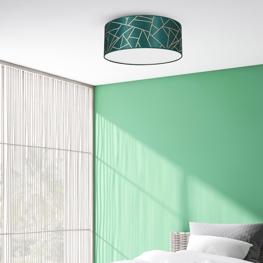 Iluminação de teto ZIGGY 2xE27/60W/230V verde/dourada