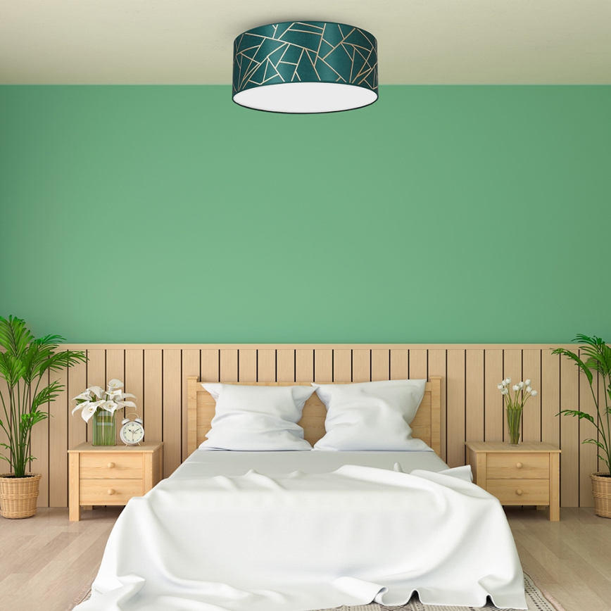 Iluminação de teto ZIGGY 2xE27/60W/230V verde/dourada