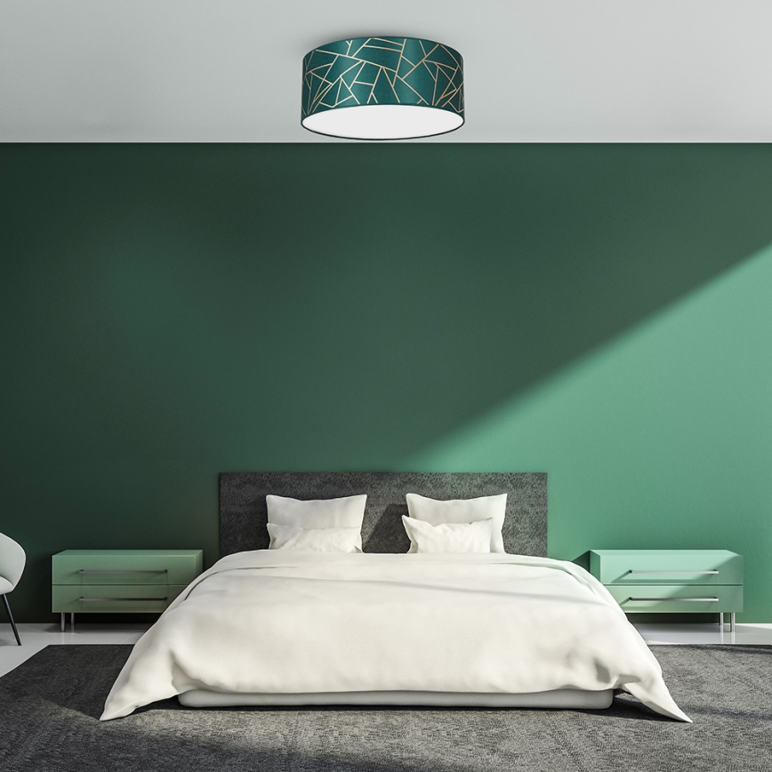 Iluminação de teto ZIGGY 2xE27/60W/230V verde/dourada