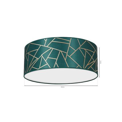 Iluminação de teto ZIGGY 2xE27/60W/230V verde/dourada