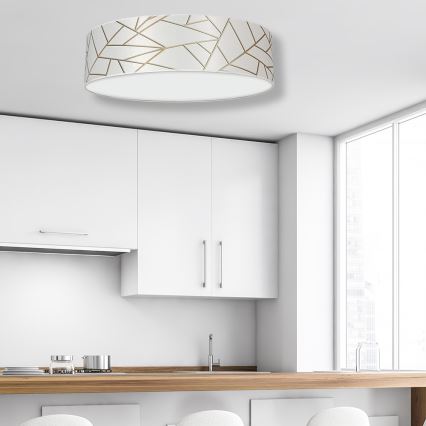 Iluminação de teto ZIGGY 3xE27/60W/230V branca/dourada