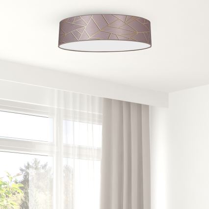 Iluminação de teto ZIGGY 3xE27/60W/230V rosa/dourada