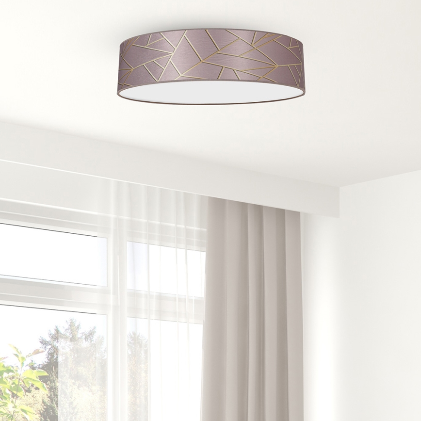Iluminação de teto ZIGGY 3xE27/60W/230V rosa/dourada