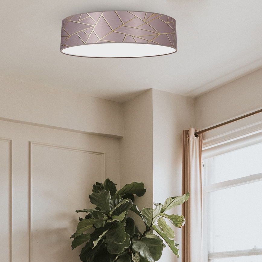 Iluminação de teto ZIGGY 3xE27/60W/230V rosa/dourada