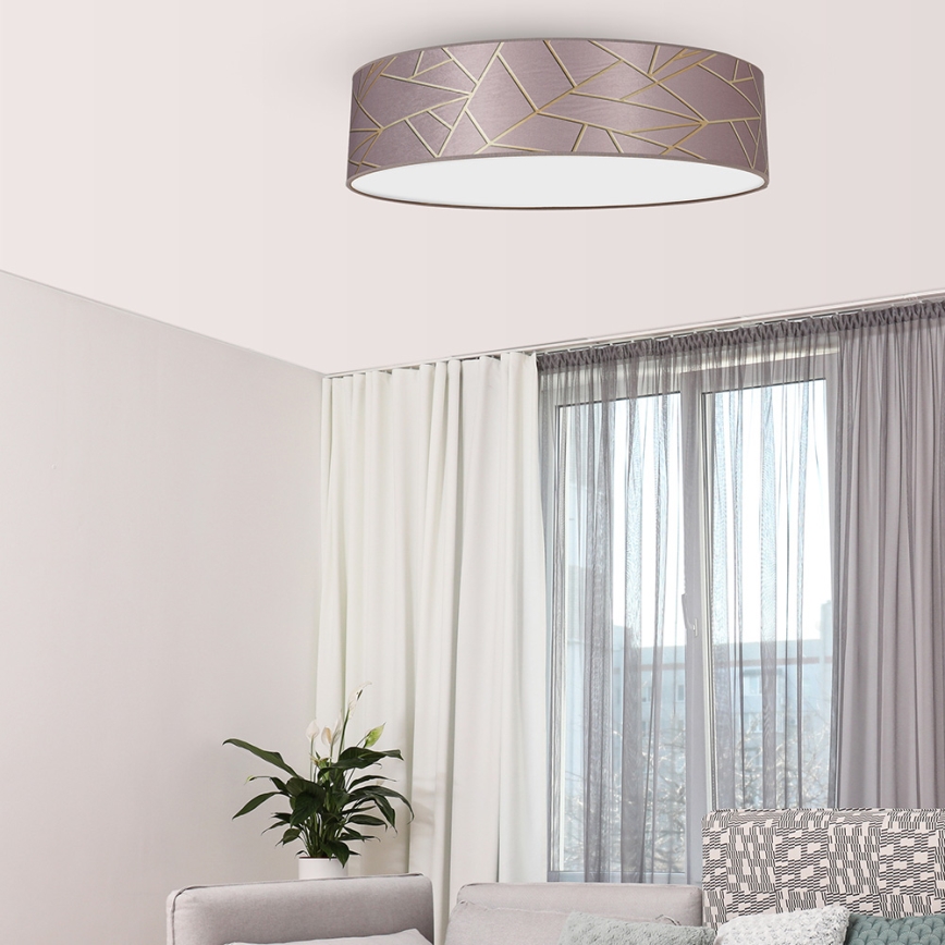 Iluminação de teto ZIGGY 3xE27/60W/230V rosa/dourada