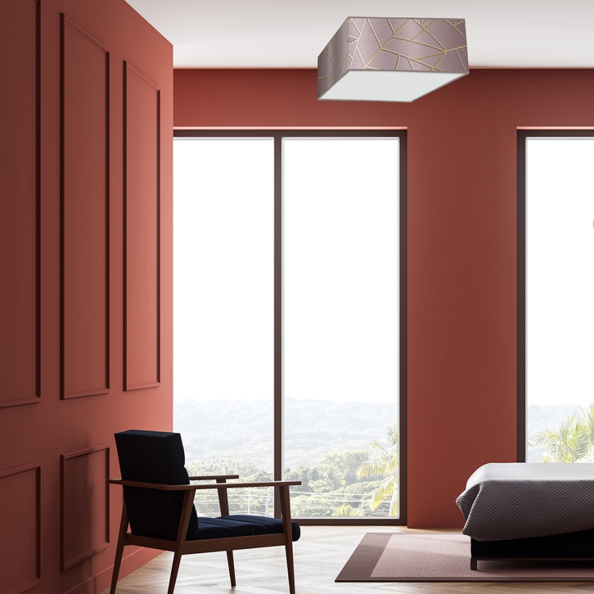 Iluminação de teto ZIGGY 3xE27/60W/230V rosa/dourada