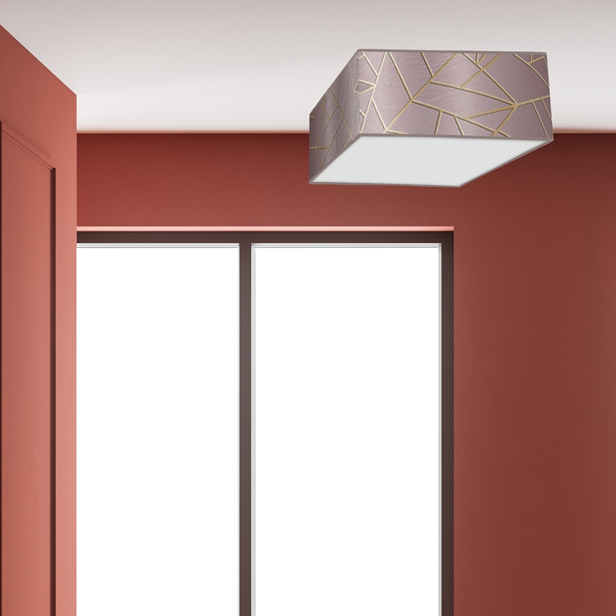 Iluminação de teto ZIGGY 3xE27/60W/230V rosa/dourada