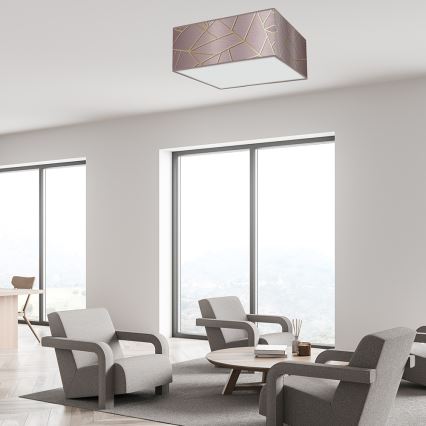 Iluminação de teto ZIGGY 3xE27/60W/230V rosa/dourada